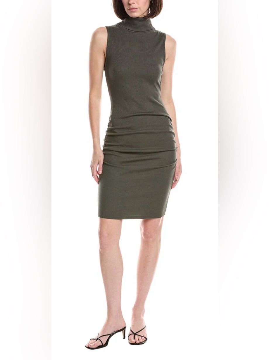 Michael Stars Olive Bodycon Ribbed Pencil Dress. Size L